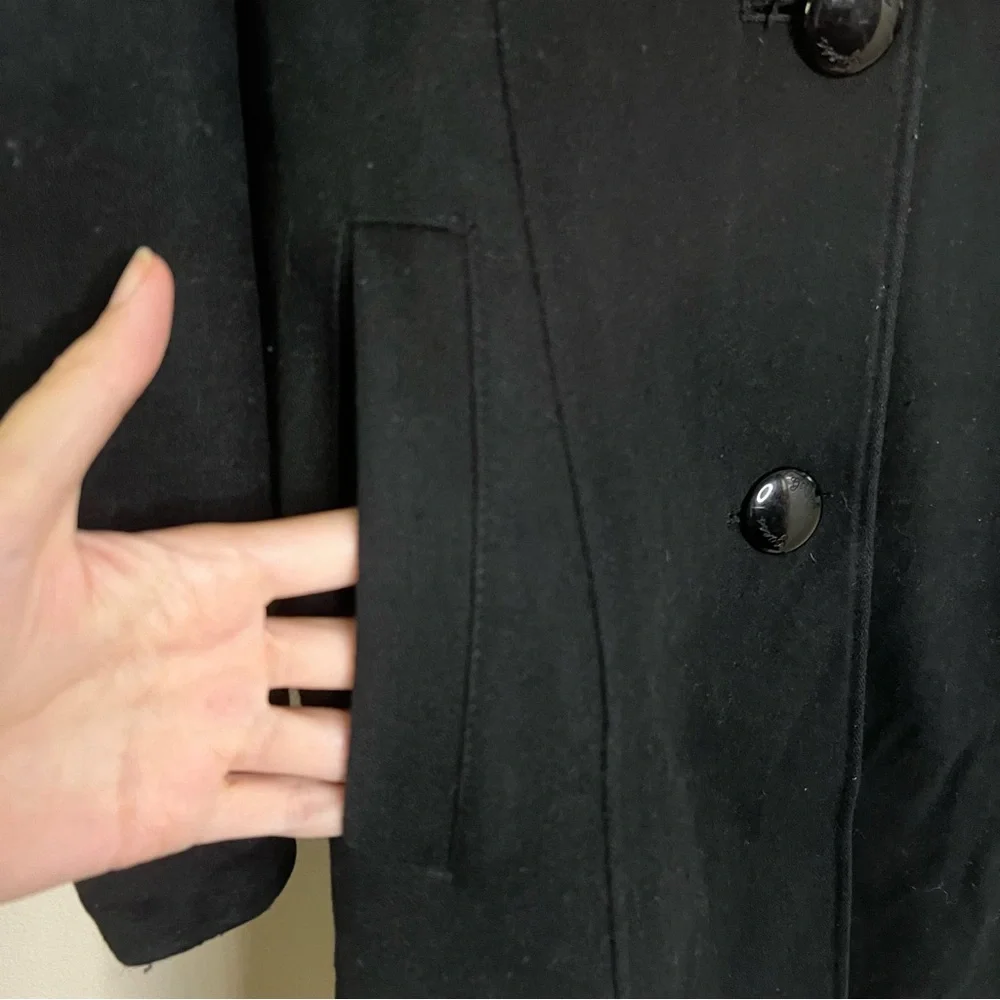 Guess Classic Black Pea Coat - Picture 5 of 14